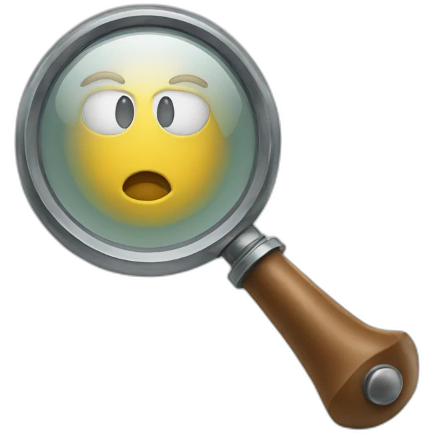 a magnifying glass emoji
