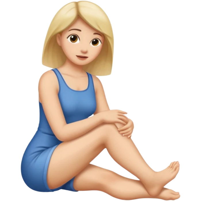 Woman touching her foot emoji