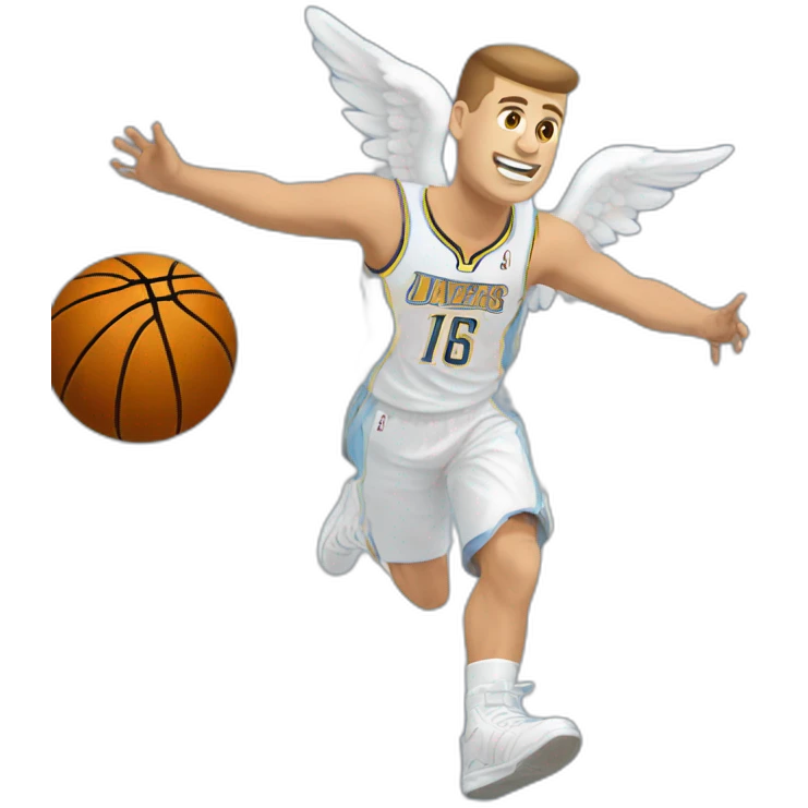 jokic as an angel descending from basketball heaven emoji