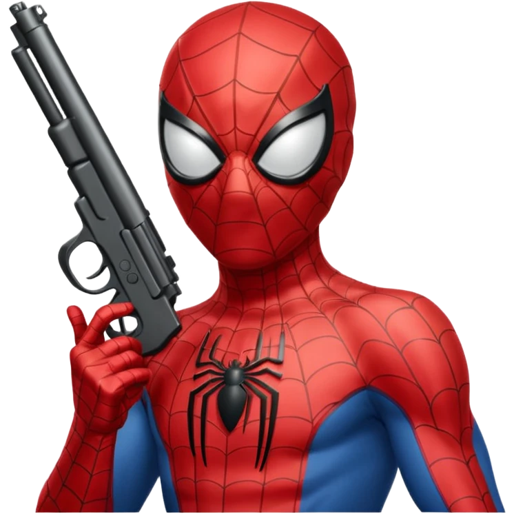 Spiderman with gun emoji