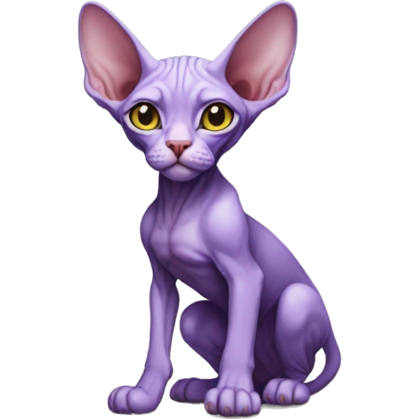Purple sphynx furry on two legs emoji