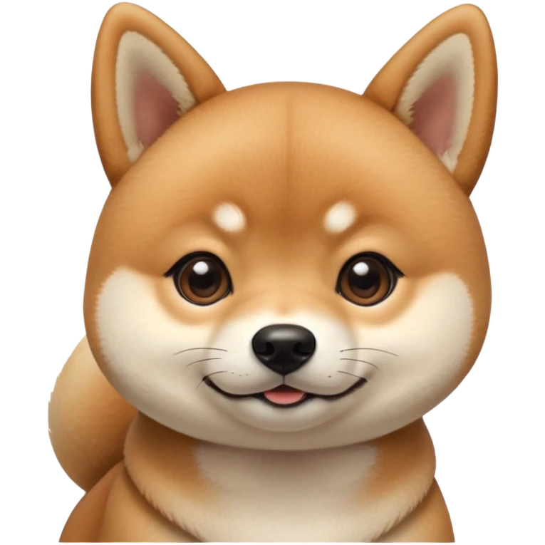 cute Shiba Inu dog with a playful, side-eye expression and a tilted head. The dog has light brown fur, big round eyes, and a soft smirk emoji