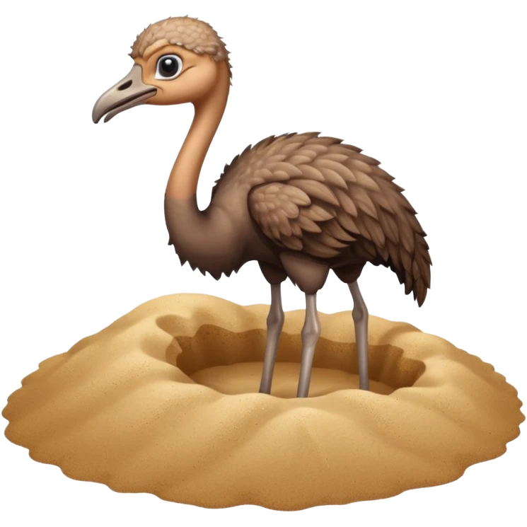 Ostrich burying its head in sand emoji