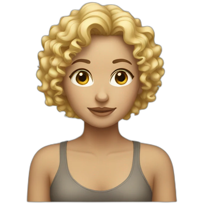 blonde curly hair girl emoji