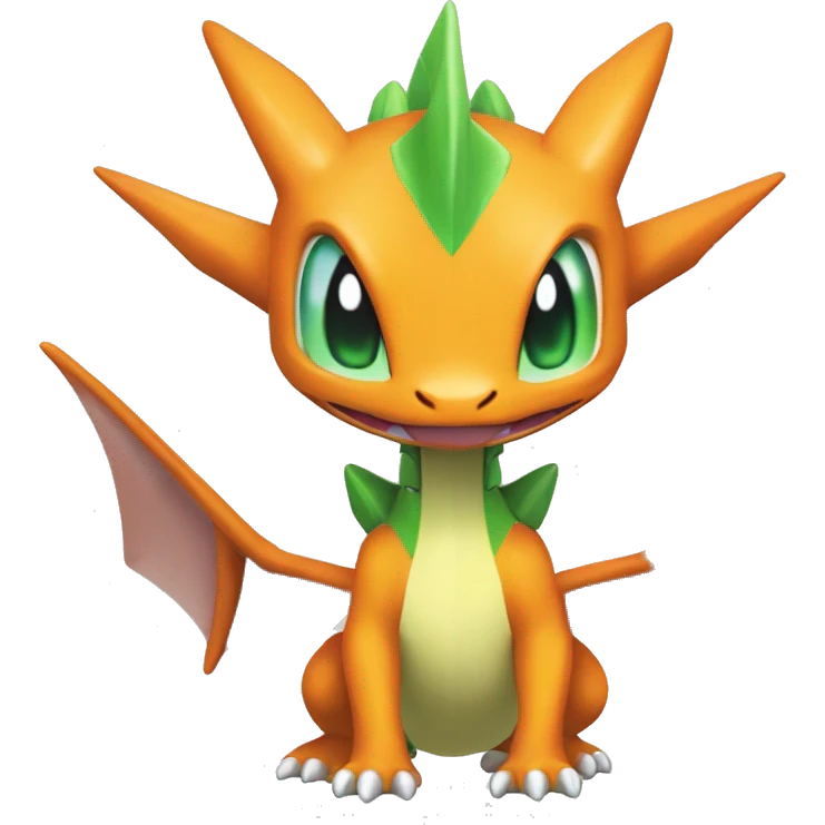Cool Edgy Chibi Legendary Shiny Fakemon-Pokémon-Flygon-Charizard With Full Body Detailed High Quality emoji