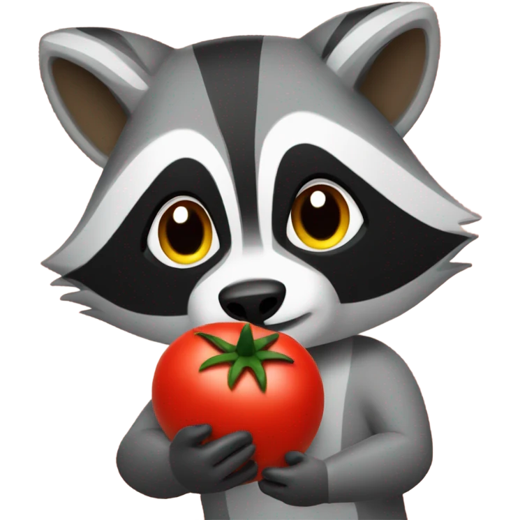raccoon throwing tomatos emoji