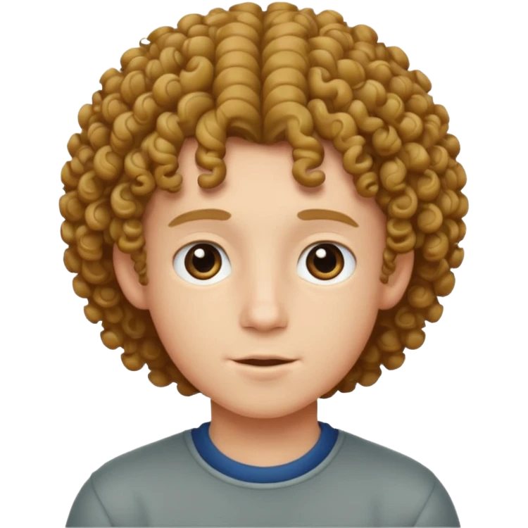 ولد بشعر كيرلي  emoji