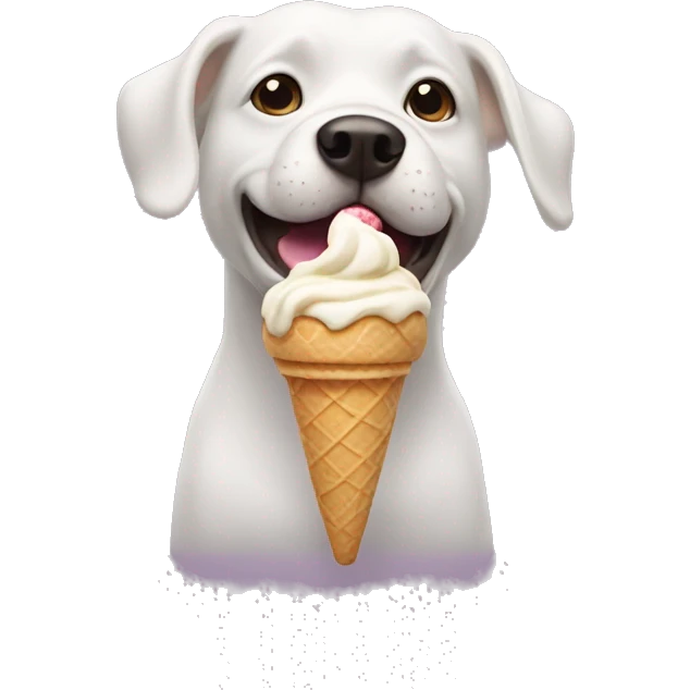 Dog eating ice cream emoji