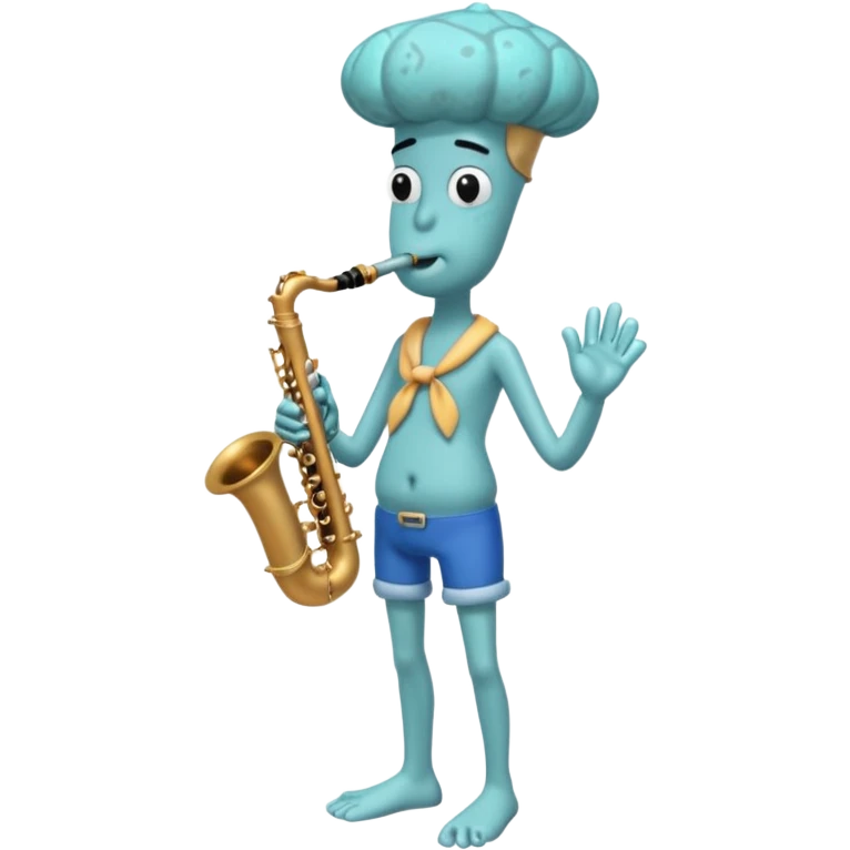 Squidward Tentacles playing the clarinet in bikini bottom  emoji