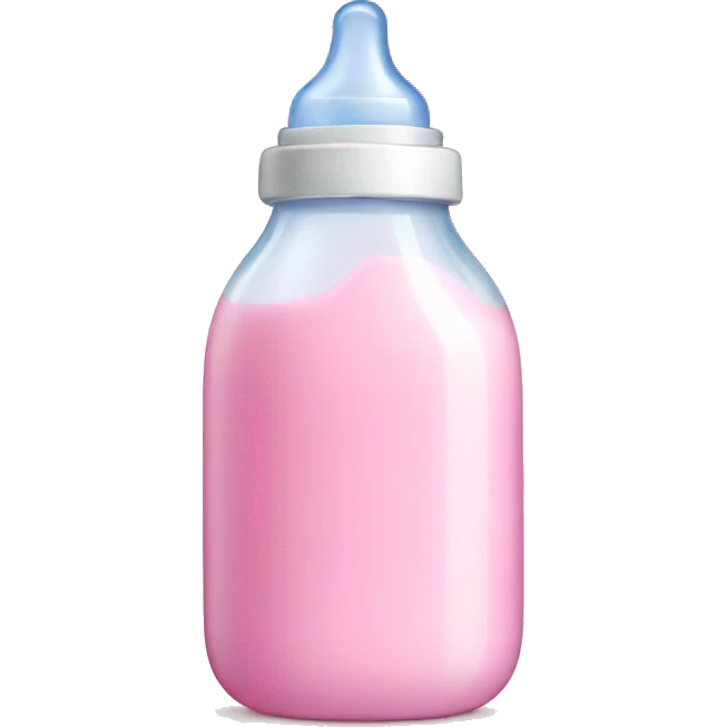 Baby bottle with pink milk emoji