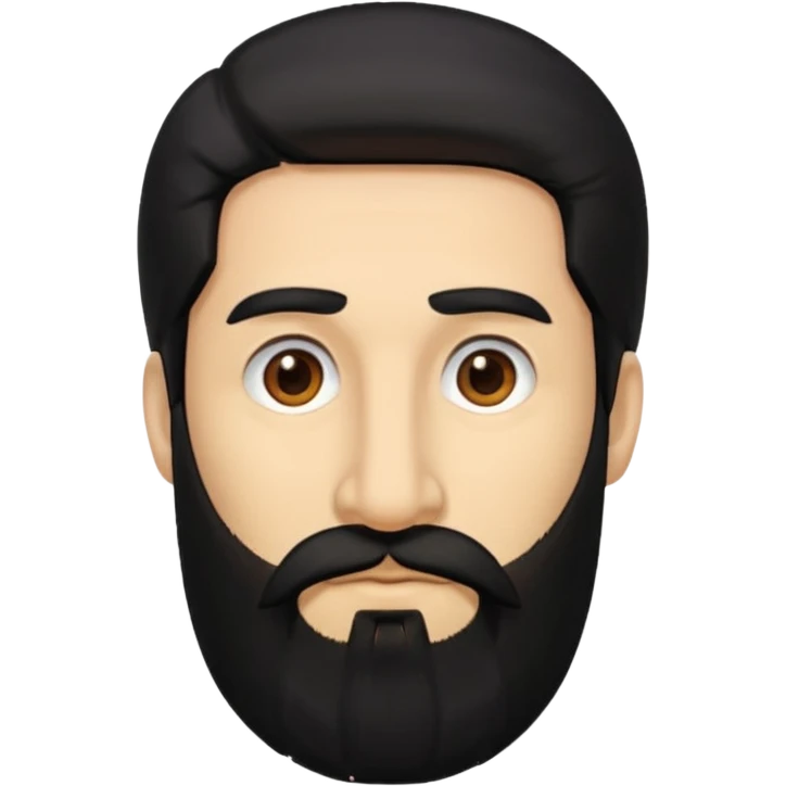 medium skin, long nose, black hair, long black beard, man emoji