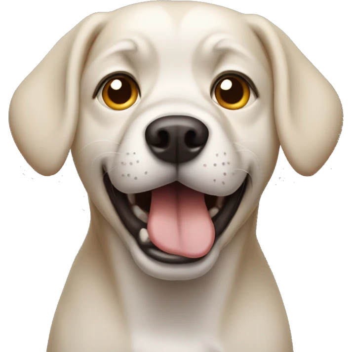 Dog with shocking face emoji