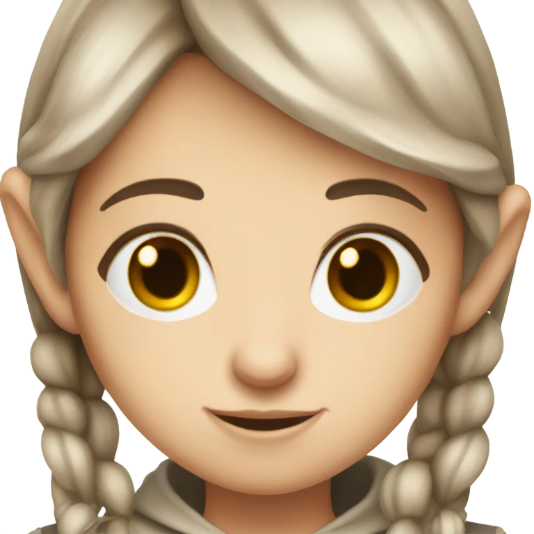 Brown hair pale elf girl emoji