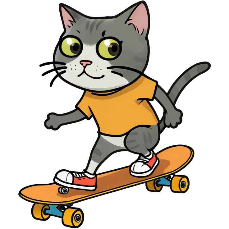 Cat riding skateboard  emoji