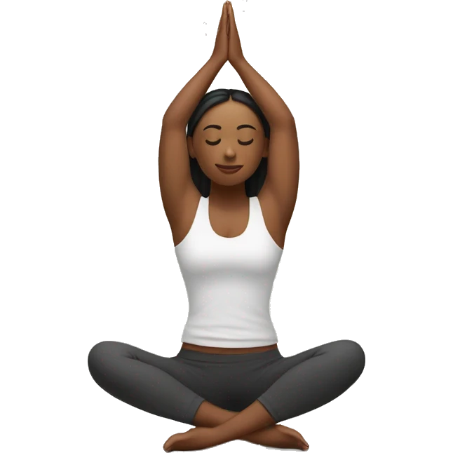 Mujer realizando yoga emoji