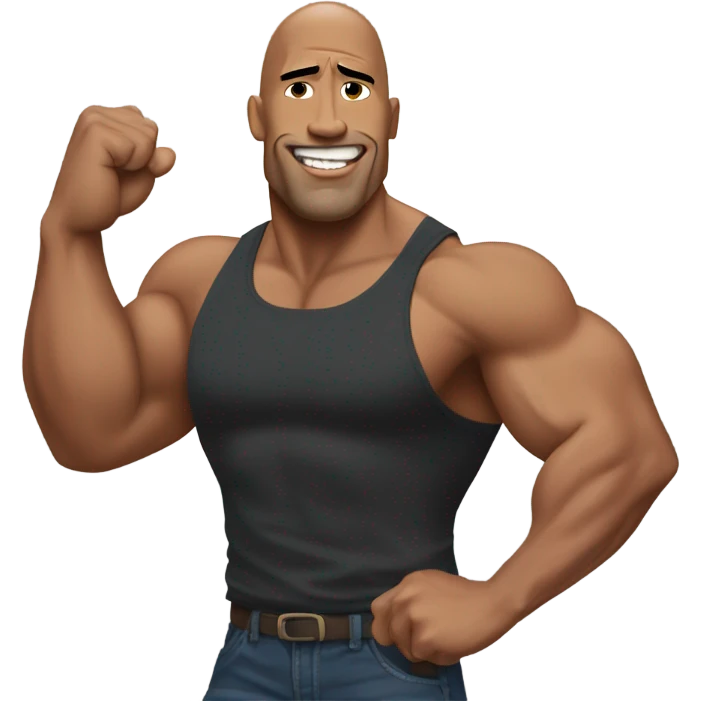 Dwayne the rock Johnson flexing emoji