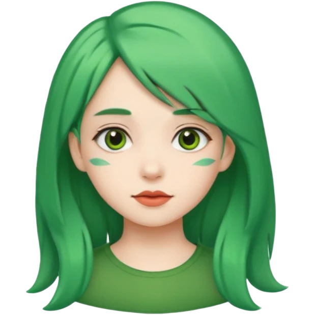 girl with green hair clip emoji
