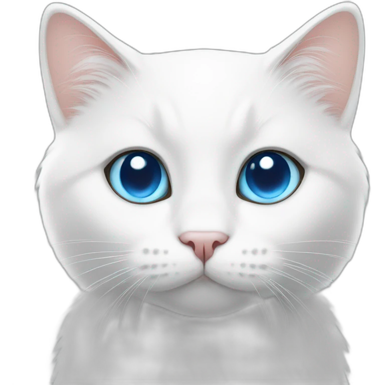 white cat with blue eyes emoji