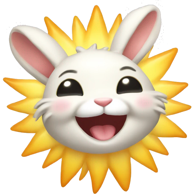 happy rabbit body sun emoji