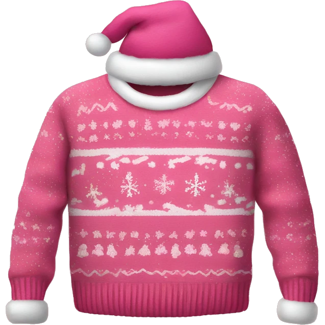 Realistic isolated pink ugly Christmas sweater emoji