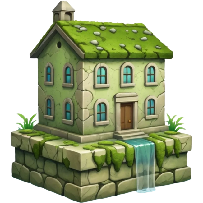 a building nearly underwater emoji