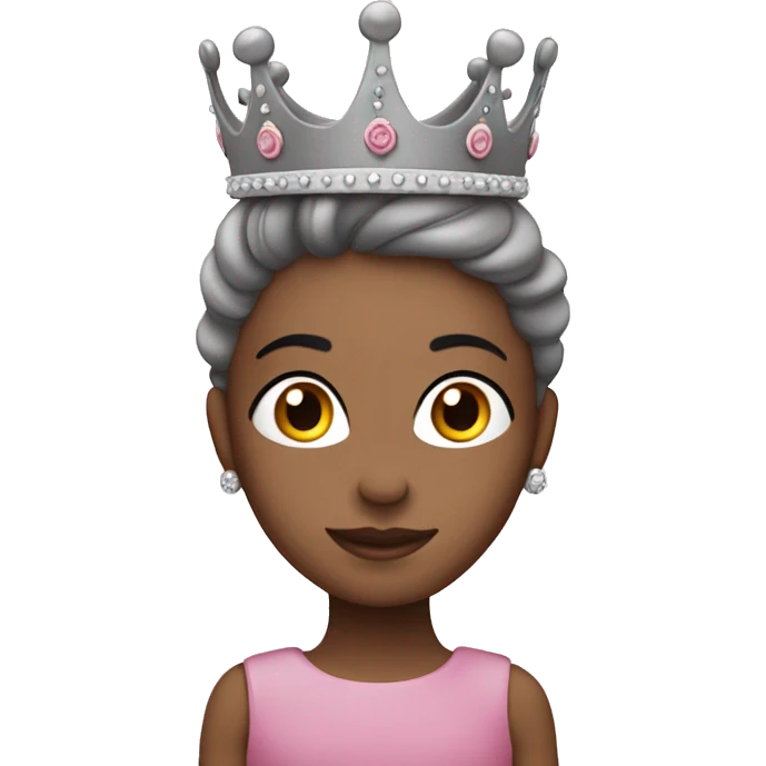 En rosa gris med prinsesse krone emoji