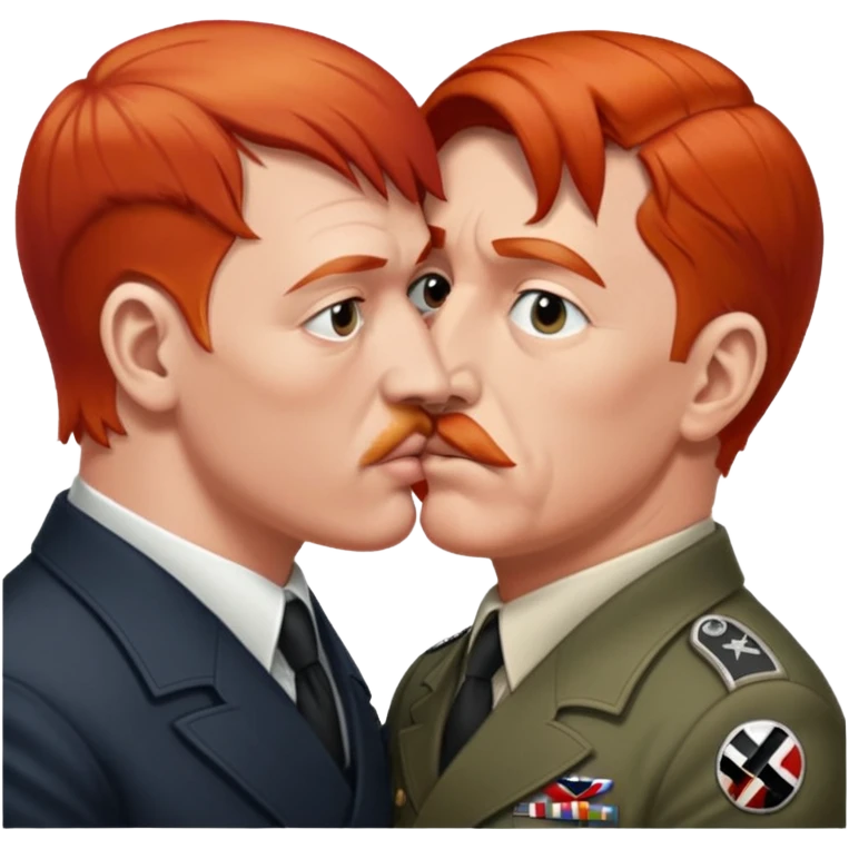 a red head male kissing hitler emoji