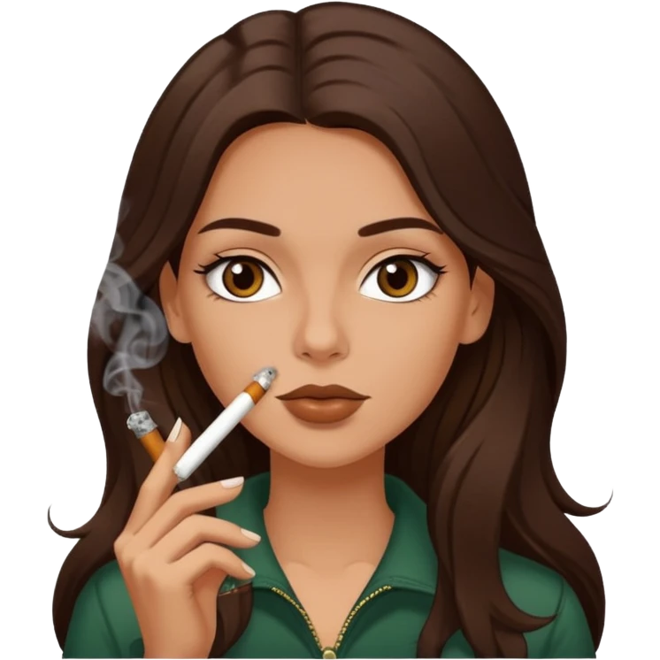 Windmill with on the top of the building a dutch flag and a white girl with long dark brown hair smoking a joint without filter. emoji