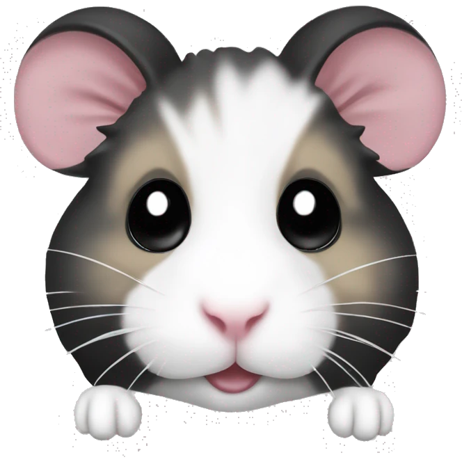 Black and white syrian hamster emoji