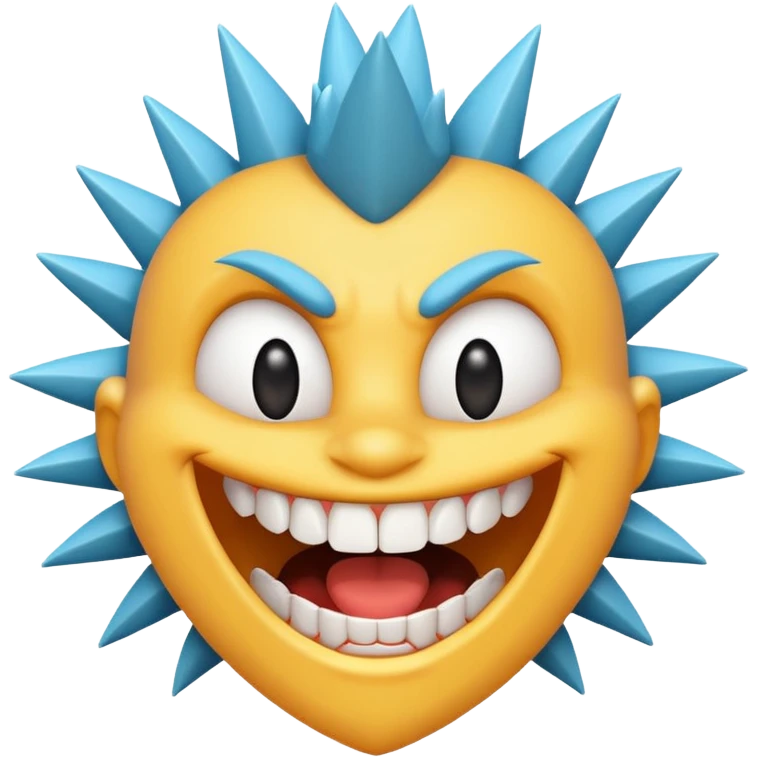 Toony spiky teeth face emoji