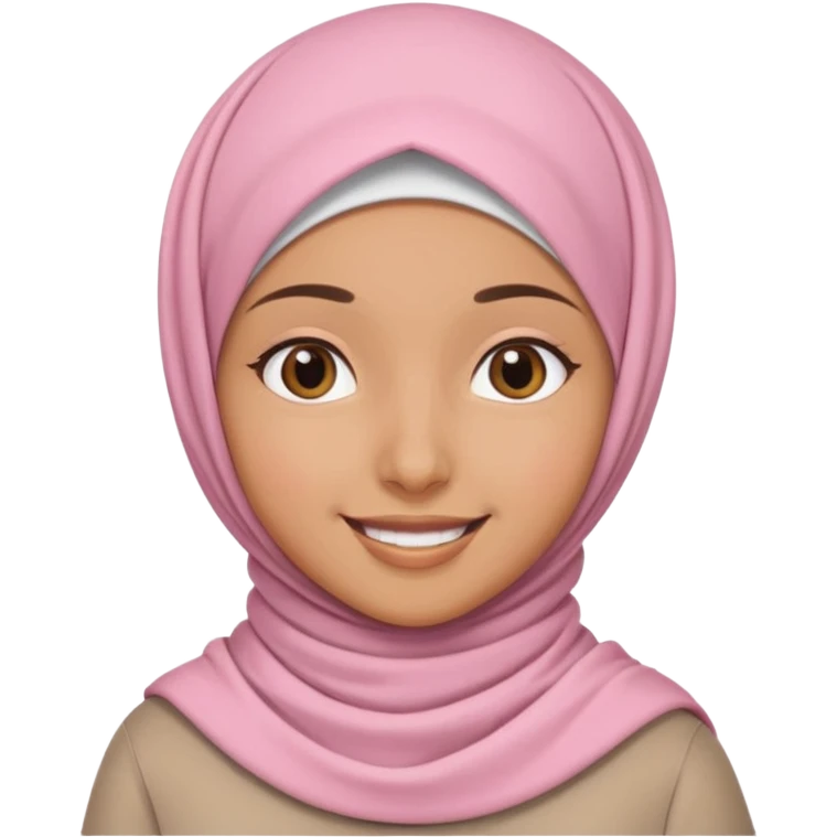 بنت ذات بشره حنطيه محجبه لابسه وردي فاتح emoji