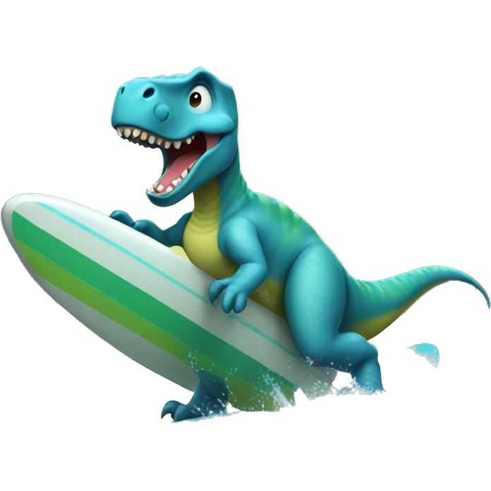 dinosaur surfin emoji