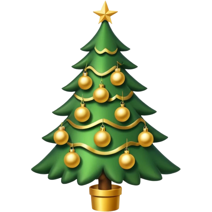 Christmas tree with Gold decorations emoji