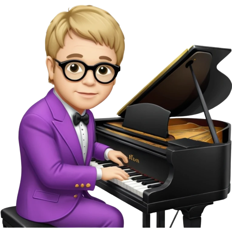 Elton John playing piano emoji