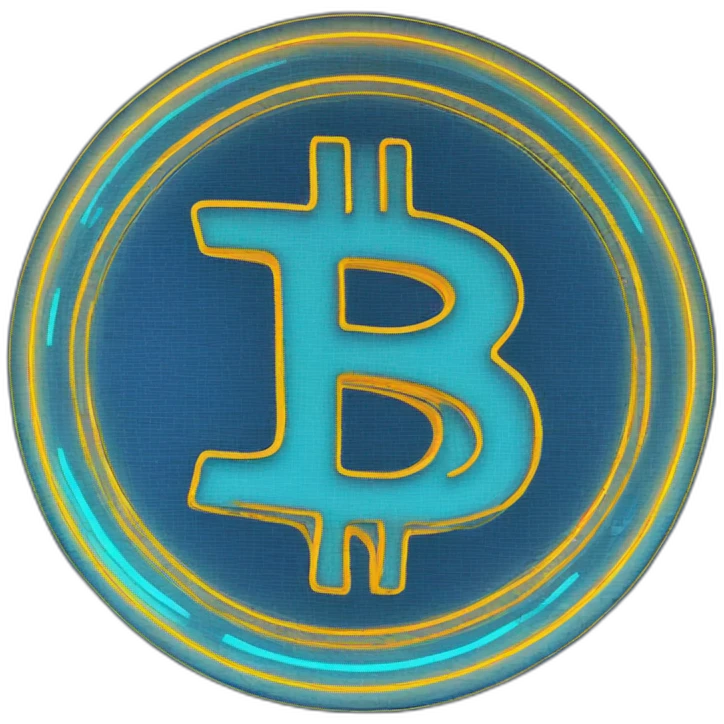Bitcoin neon blue emoji