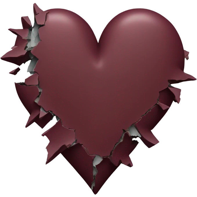burgundy broken heart emoji