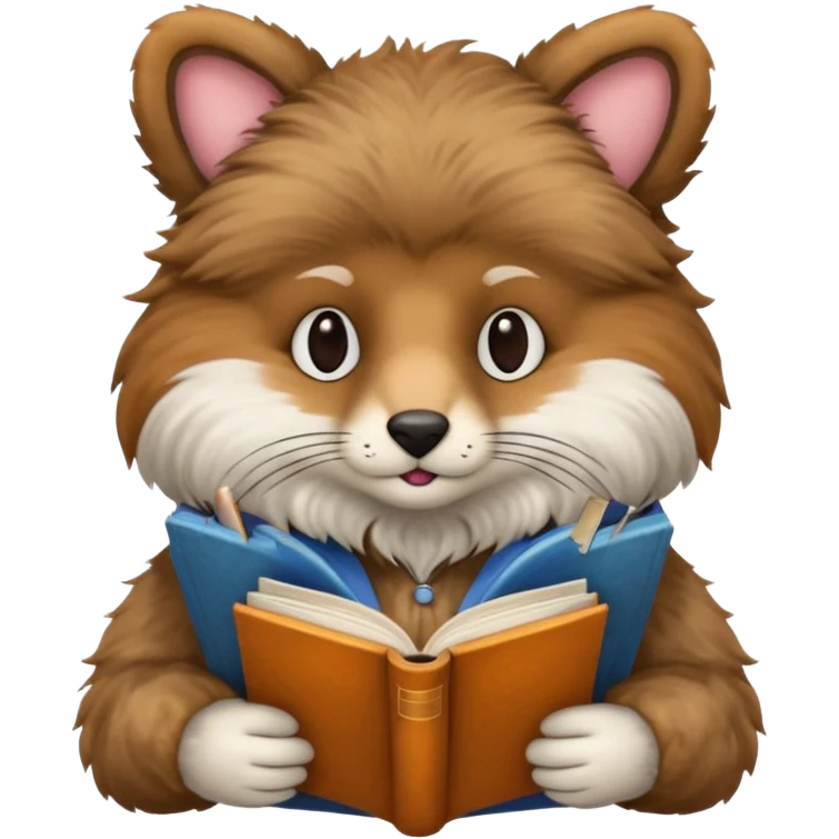 animal reading books emoji