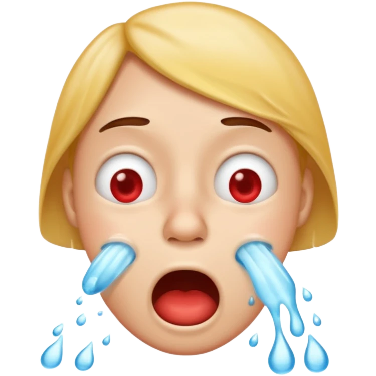 allergic emoji face with red nose, watery eyes, sneezing emoji
