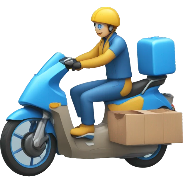 food delivery with blue bike emoji