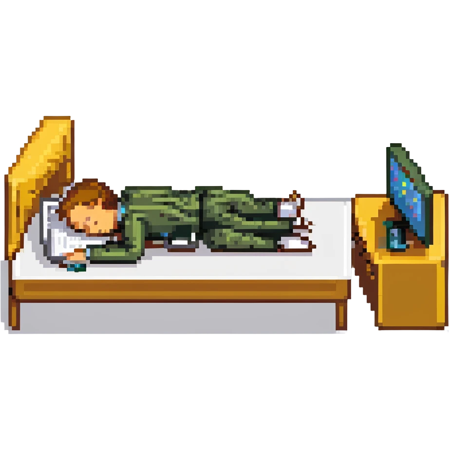 stick figure asleep at his laptop emoji