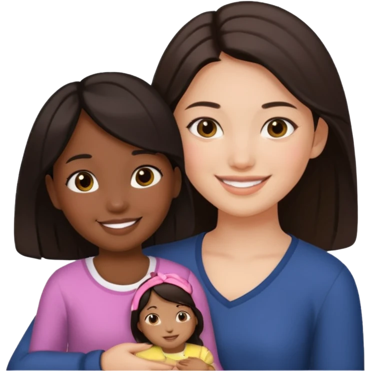 mads lady holds asian girl by the girl  emoji