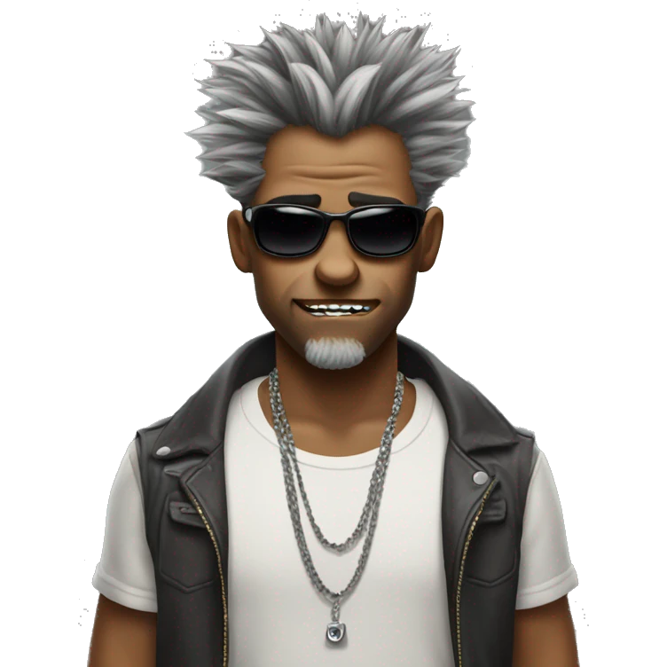mad cool raccon with piercings and a side hairdoo emoji