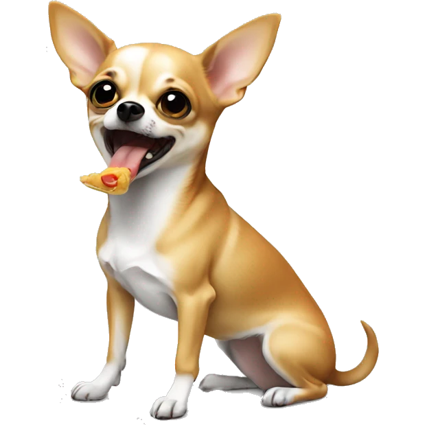 Chihuahua eating emoji