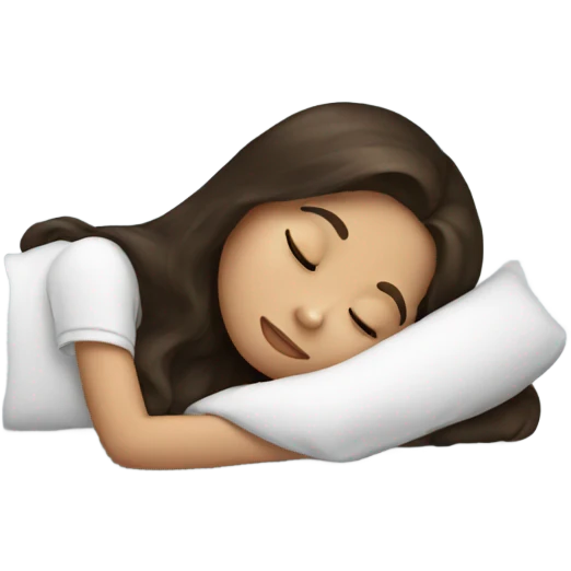 Brunette girl sleeping emoji