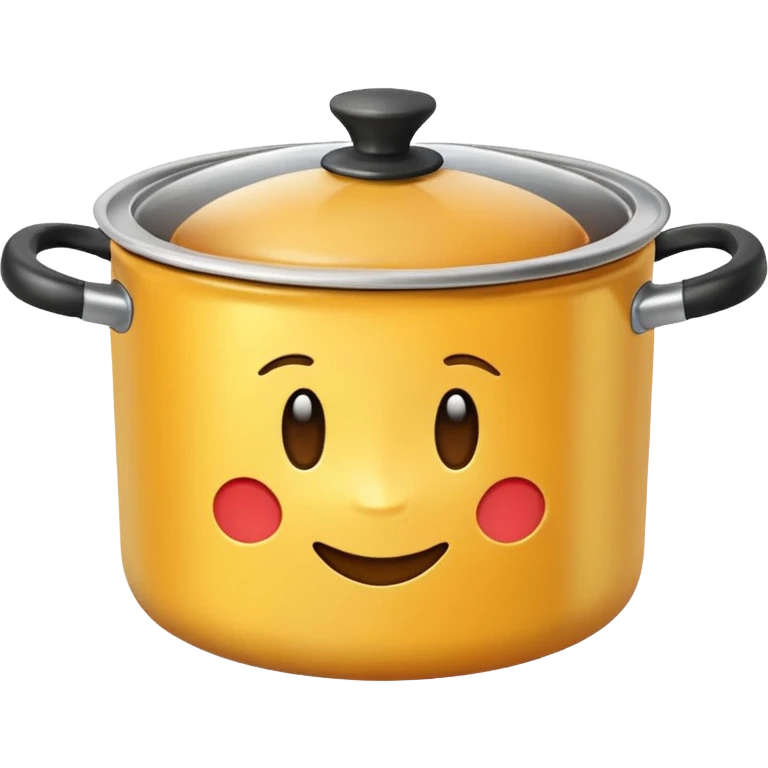 top view of a cooking pot with lid, emoji style emoji