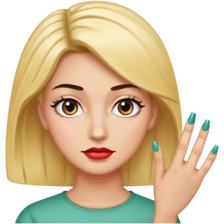 Side eye and nails emoji