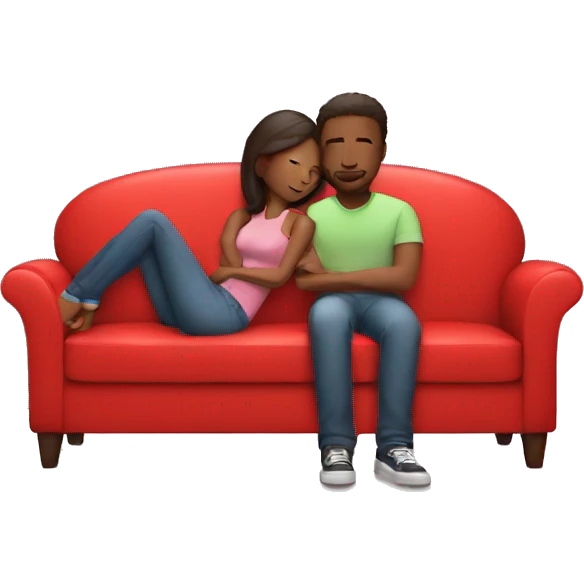Lovers on red couch emoji