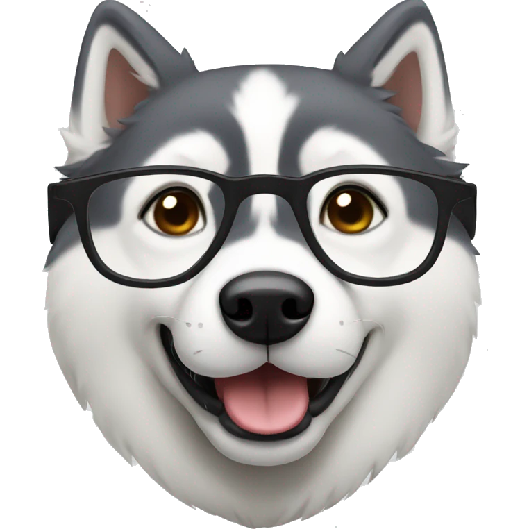 Husky with glasses emoji