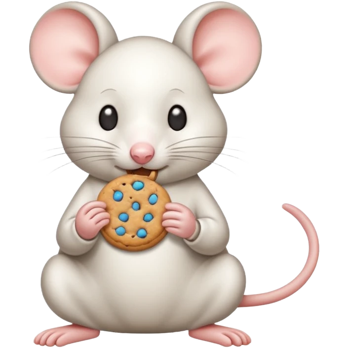 white mouse eating cookie emoji