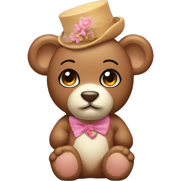 Teddy with coquette ྀིྀི on head emoji